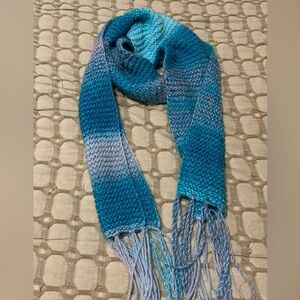 4 for $10! Blue and pink Knit Scarf. One loose piece of yarn